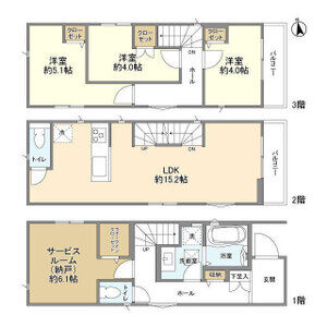 3LDK 間取り図