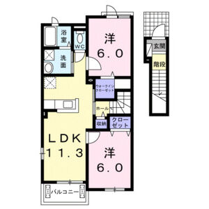 2LDK 間取り図