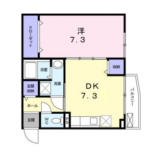 1DK 間取り図