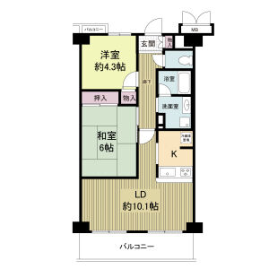 2LDK 間取り図