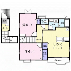 2LDK 間取り図