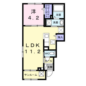 1LDK 間取り図