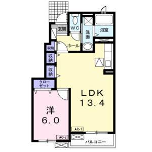 1LDK 間取り図