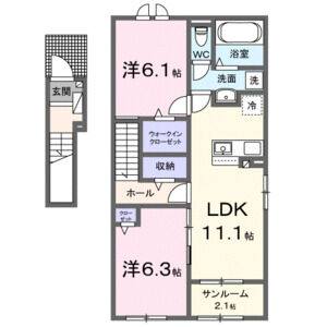 2LDK 間取り図