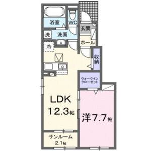 1LDK 間取り図