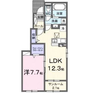 1LDK 間取り図