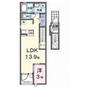 1LDK 間取り図