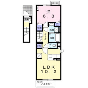 1LDK 間取り図