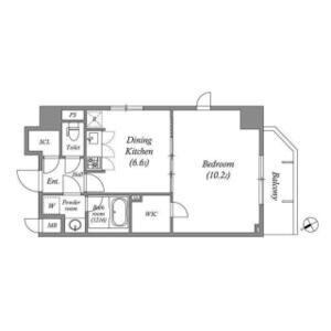 1DK 間取り図