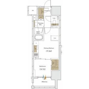 1DK 間取り図