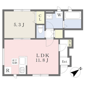 1LDK 間取り図