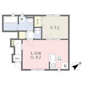 1LDK 間取り図