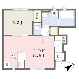 1LDK 間取り図