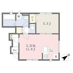 1LDK 間取り図