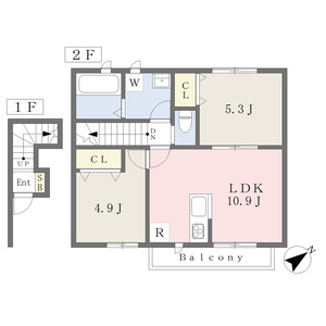 2LDK 間取り図