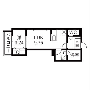 1LDK 間取り図