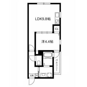 1LDK 間取り図