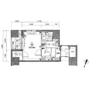1K 間取り図
