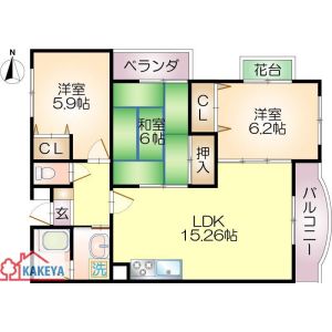 3LDK 間取り図
