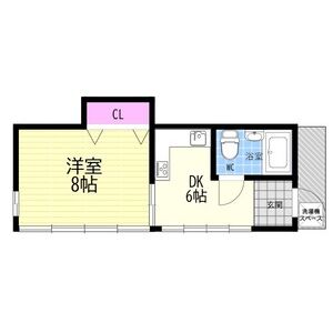 1DK 間取り図