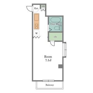 1K 間取り図