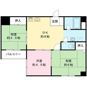 3DK 間取り図