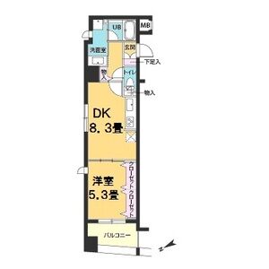 1DK 間取り図