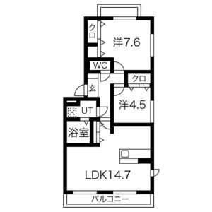 2LDK 間取り図