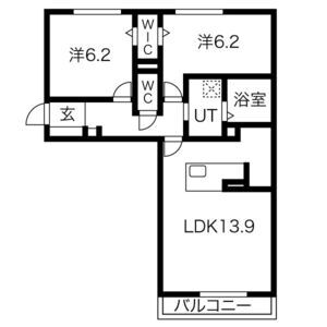 2LDK 間取り図