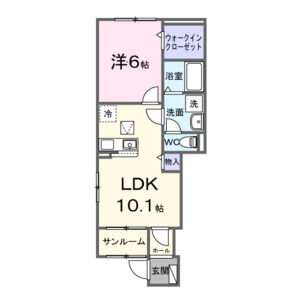 1LDK 間取り図