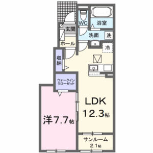 1LDK 間取り図