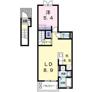 1LDK 間取り図