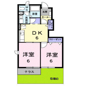 2DK 間取り図