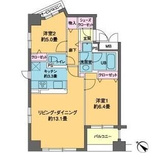 2LDK 間取り図