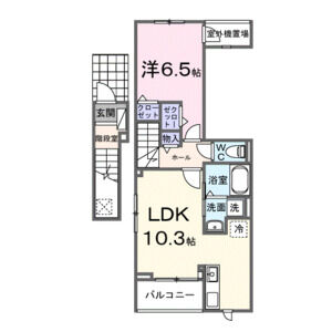 1LDK 間取り図