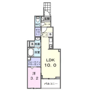 1LDK 間取り図