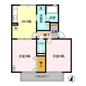 2DK 間取り図
