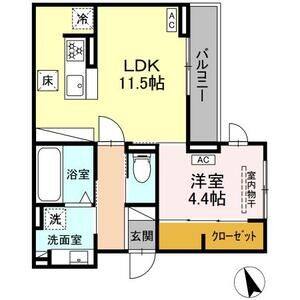 1LDK 間取り図