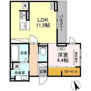 1LDK 間取り図