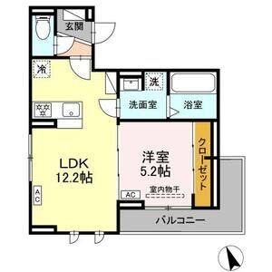 1LDK 間取り図