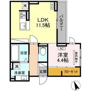1LDK 間取り図