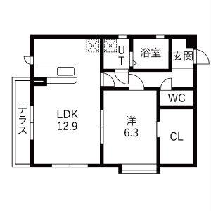 1LDK 間取り図