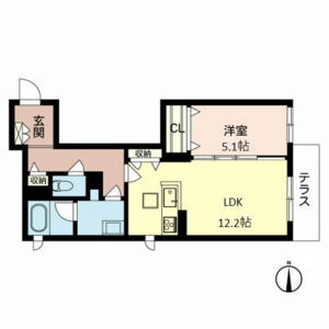 1LDK 間取り図