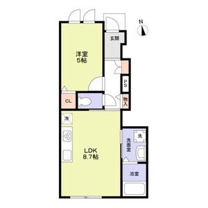 1LDK 間取り図