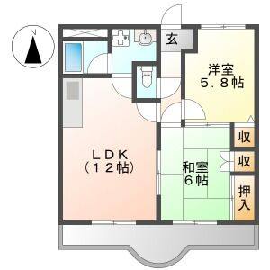 2LDK 間取り図