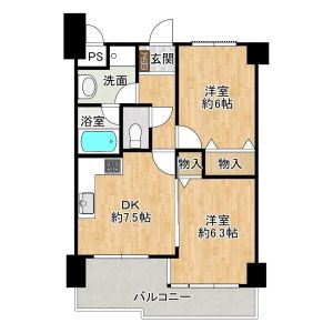 2DK 間取り図
