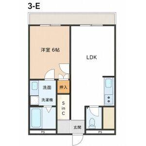 1LDK 間取り図