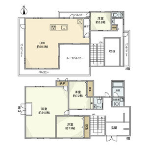 4LDK 間取り図