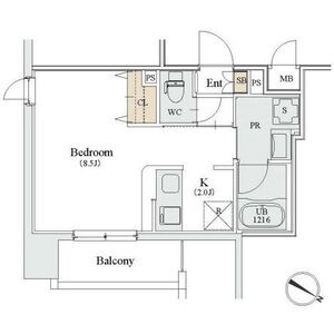 1K 間取り図