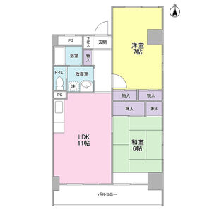 2LDK 間取り図